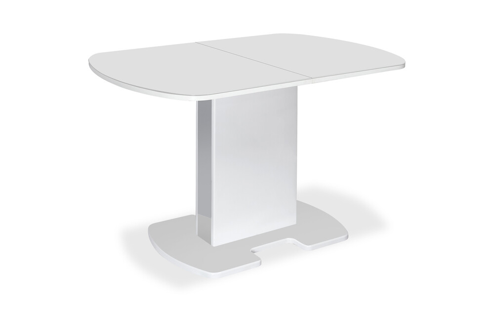 Стол раздвижной forma 110 White/White (белый/стекло белый глянец)