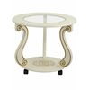 Стол журнальный Грация (С) на колесах слоновая кость/золото | Интернет магазин мебели и декора LifeDekor