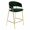 Стул полубарный Turin зеленый с золотыми ножками | Интернет магазин мебели и декора LifeDekor