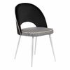 Стул Leo чёрный с жаккардом, с белыми ножками | Интернет магазин мебели и декора LifeDekor