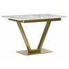 Стол стеклянный Бугун белый / золото | Интернет магазин мебели и декора LifeDekor