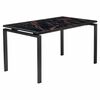 Стол Areal раскладной 140-180х80х75 чёрный мрамор с чёрными ножками | Интернет магазин мебели и декора LifeDekor