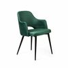 Стул William с подлокотниками, бархат зелёный 19/ черный конус | Интернет магазин мебели и декора LifeDekor