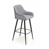 Стул барный Robert, бархат светло-серый 26 | Интернет магазин мебели и декора LifeDekor