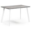 Стол деревянный Тринити Лофт 140 25 мм бетон / белый матовый | Интернет магазин мебели и декора LifeDekor