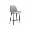 Барный стул Седа велюр светло-серый / черный | Интернет магазин мебели и декора LifeDekor