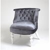 Кресло Бархат (эмаль белая / 36 - голубовато-серый) | Интернет магазин мебели и декора LifeDekor