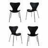 Комплект из 4-х стульев Seven Style чёрный с хромированными ножками | Интернет магазин мебели и декора LifeDekor