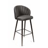 Стул барный Mont Blanc, бархат антрацит 14 / черный конус | Интернет магазин мебели и декора LifeDekor