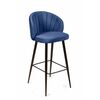 Стул барный Mont Blanc, бархат синий 29 / черный конус | Интернет магазин мебели и декора LifeDekor