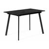 Стол стеклянный Агни 110(140)х68х76 мрамор черный / черный матовый | Интернет магазин мебели и декора LifeDekor