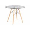 Стол стеклянный PT-151 80х80х76 clear glass / wood | Интернет магазин мебели и декора LifeDekor