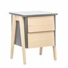 Тумбочка "Сканди" 2 ящ. (Натуральное дерево/серый ясень) | Интернет магазин мебели и декора LifeDekor