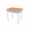 Стол "Ломберный" (Оранжевый/ноги Хром/кромка+царги серый) Серый | Интернет магазин мебели и декора LifeDekor