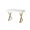 Стол-консоль Рокки MJ-001.1, 120х55х76 см, белый, золото | Интернет магазин мебели и декора LifeDekor