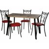 Обеденная группа (Стол Бремор и 4 стула Неаполь), Экотек красный | Интернет магазин мебели и декора LifeDekor