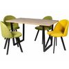 Обеденная группа (Стол Патика и 4 стула Спайдер), ткань Канди Олива | Интернет магазин мебели и декора LifeDekor