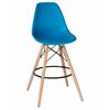 Стул барный LMZL-PP623G, ножки светлый бук, цвет сиденья голубой, Вариант: ножки светлый бук, цвет сиденья голубой | Интернет магазин мебели и декора LifeDekor