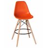 Стул барный LMZL-PP623G, ножки светлый бук, цвет сиденья оранжевый, Вариант: ножки светлый бук, цвет сиденья оранжевый | Интернет магазин мебели и декора LifeDekor