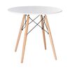 Стол обеденный DOBRIN CHELSEA`80, ножки светлый бук, столешница белая, Вариант: ножки светлый бук, столешница белая | Интернет магазин мебели и декора LifeDekor
