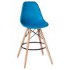 Стул барный DOBRIN DSW BAR, ножки светлый бук, цвет сиденья голубой (BE-02), Вариант: ножки светлый бук, цвет сиденья голубой (BE-02) | Интернет магазин мебели и декора LifeDekor