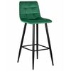 Стул барный DOBRIN NICOLE, черные матовые ножки, зелёный велюр (108-64), Вариант: черные матовые ножки, зелёный велюр (108-64) | Интернет магазин мебели и декора LifeDekor