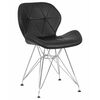 Стул обеденный DOBRIN BUTTERFLY CHROME, ножки хром, цвет чёрный, Вариант: ножки хром, цвет чёрный | Интернет магазин мебели и декора LifeDekor