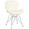 Стул обеденный DOBRIN BUTTERFLY CHROME, ножки хром, цвет кремовый, Вариант: ножки хром, цвет кремовый | Интернет магазин мебели и декора LifeDekor