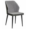 Стул обеденный DOBRIN KEVIN, черные матовые ножки, Сиденье серая ткань FC-09, Спинка антрацит кожзам RU-08, Вариант: черные матовые ножки, Сиденье серая ткань FC-09, Спинка антрацит кожзам RU-08 | Интернет магазин мебели и декора LifeDekor