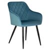 Стул обеденный DOBRIN ROBERT, черные матовые ножки, велюр V108-108 Морская волна, Вариант: черные матовые ножки, велюр V108-108 Морская волна | Интернет магазин мебели и декора LifeDekor