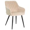 Стул обеденный DOBRIN ROBERT, черные матовые ножки, велюр V108-98 Бежевый, Вариант: черные матовые ножки, велюр V108-98 Бежевый | Интернет магазин мебели и декора LifeDekor