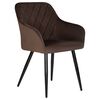 Стул обеденный DOBRIN ROBERT, черные матовые ножки, велюр V108-76 Горький шоколад, Вариант: черные матовые ножки, велюр V108-76 Горький шоколад | Интернет магазин мебели и декора LifeDekor