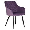 Стул обеденный DOBRIN ROBERT, черные матовые ножки, велюр V108-45 Темно-фиолетовый, Вариант: черные матовые ножки, велюр V108-45 Темно-фиолетовый | Интернет магазин мебели и декора LifeDekor