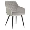 Стул обеденный DOBRIN ROBERT, черные матовые ножки, велюр V108-81 Серый, Вариант: черные матовые ножки, велюр V108-81 Серый | Интернет магазин мебели и декора LifeDekor
