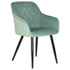 Стул обеденный DOBRIN ROBERT, черные матовые ножки, велюр V108-118 Мятный, Вариант: черные матовые ножки, велюр V108-118 Мятный | Интернет магазин мебели и декора LifeDekor