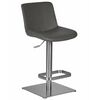 Стул барный DOBRIN ALDO, серый PU YP4, основание из нержавеющей стали, Вариант: серый PU YP4, основание из нержавеющей стали | Интернет магазин мебели и декора LifeDekor