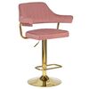 Стул барный DOBRIN CHARLY GOLD, розовый велюр (MJ9-32), Вариант: розовый велюр (MJ9-32) | Интернет магазин мебели и декора LifeDekor
