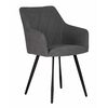 Стул обеденный DOBRIN ROBY, ЭМАЛЬ ЧЕРНЫЙ МУАР велюр Catania Silver | Интернет магазин мебели и декора LifeDekor