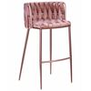 Стул барный DOBRIN EMMA ROSE GOLD, розовый велюр (VF-10) | Интернет магазин мебели и декора LifeDekor
