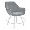 Стул DikLine 252 М поворотный, B22 GREY, ножки белые | Интернет магазин мебели и декора LifeDekor
