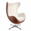 Кресло EGG STYLE CHAIR коричневый, белый, экокожа | Интернет магазин мебели и декора LifeDekor