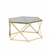 Журнальный столик Круз 93*80 стекло smoke сталь золото | Интернет магазин мебели и декора LifeDekor