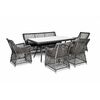 "Катания" обеденная группа плетеная на 6 персон, цвет графит | Интернет магазин мебели и декора LifeDekor