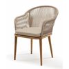 "Лион" стул плетеный из роупа, основание дуб, роуп бежевый круглый, ткань бежевая | Интернет магазин мебели и декора LifeDekor