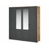 Шкаф «Лацио Сканди» 4д (с зеркалами), Вотан/Сканди графит | Интернет магазин мебели и декора LifeDekor