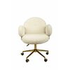 Кресло офисное Клауд-2 DR-1252-A-OF, 65х63х89, ткань букле белый/золотые ноги | Интернет магазин мебели и декора LifeDekor