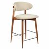 Стул полубарный Lucas латте букле с ножками цвета орех | Интернет магазин мебели и декора LifeDekor