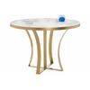 Стол стеклянный Нейтон золото / белый мрамор | Интернет магазин мебели и декора LifeDekor