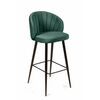 Стул барный Mont Blanc, бархат изумрудный 87 / черный конус | Интернет магазин мебели и декора LifeDekor