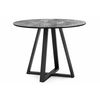 Стол стеклянный Норфолк 100 серый мрамор / черный | Интернет магазин мебели и декора LifeDekor